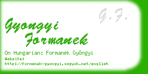gyongyi formanek business card